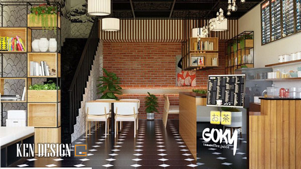 Thiết kế quán trà sữa goky